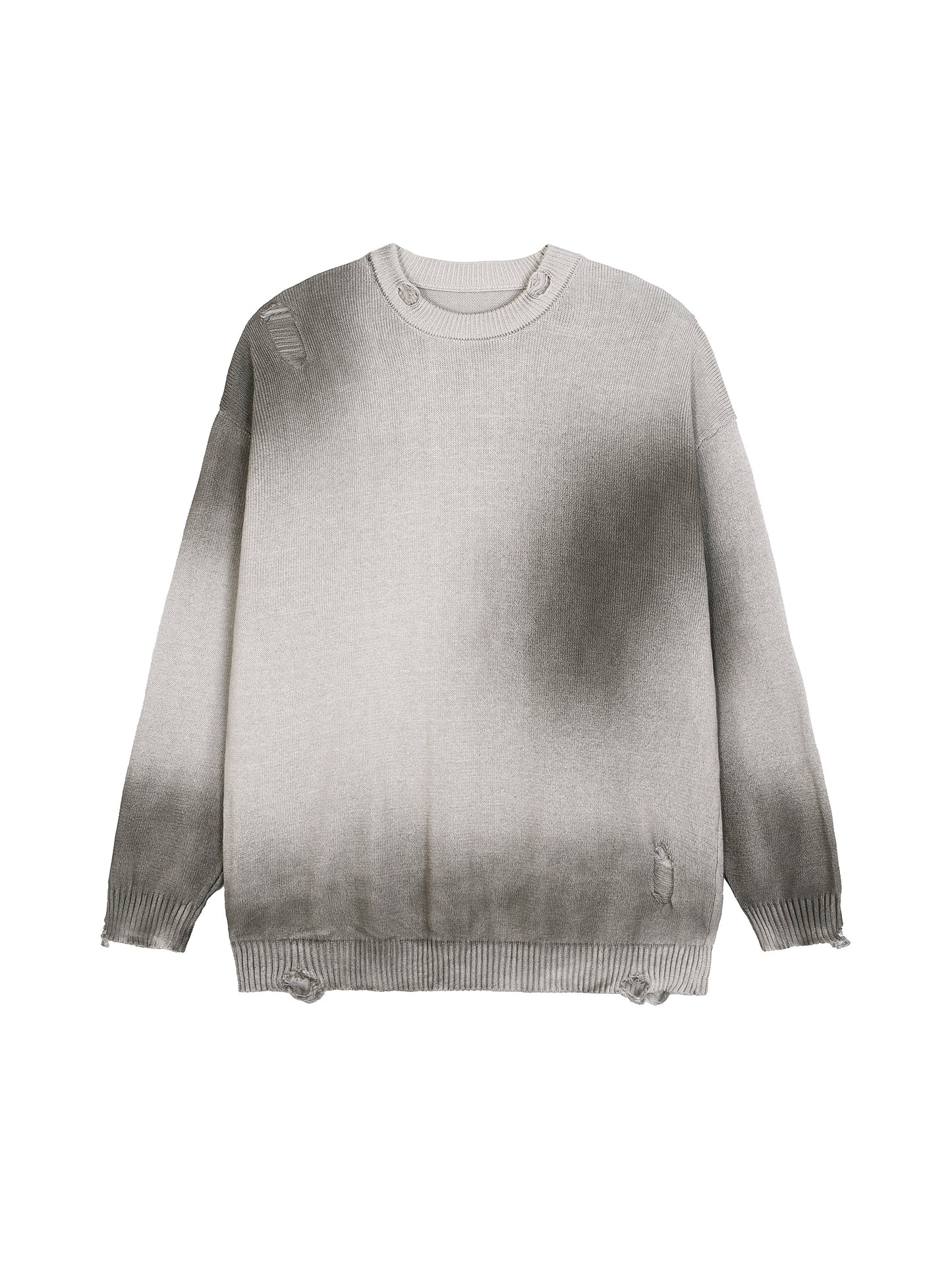 Sun Fade Distressed Ripped Crewneck sweater