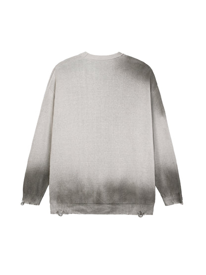 Sun Fade Distressed Ripped Crewneck sweater