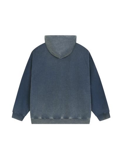 Vintage Washed Gradient Fleece Hoodie