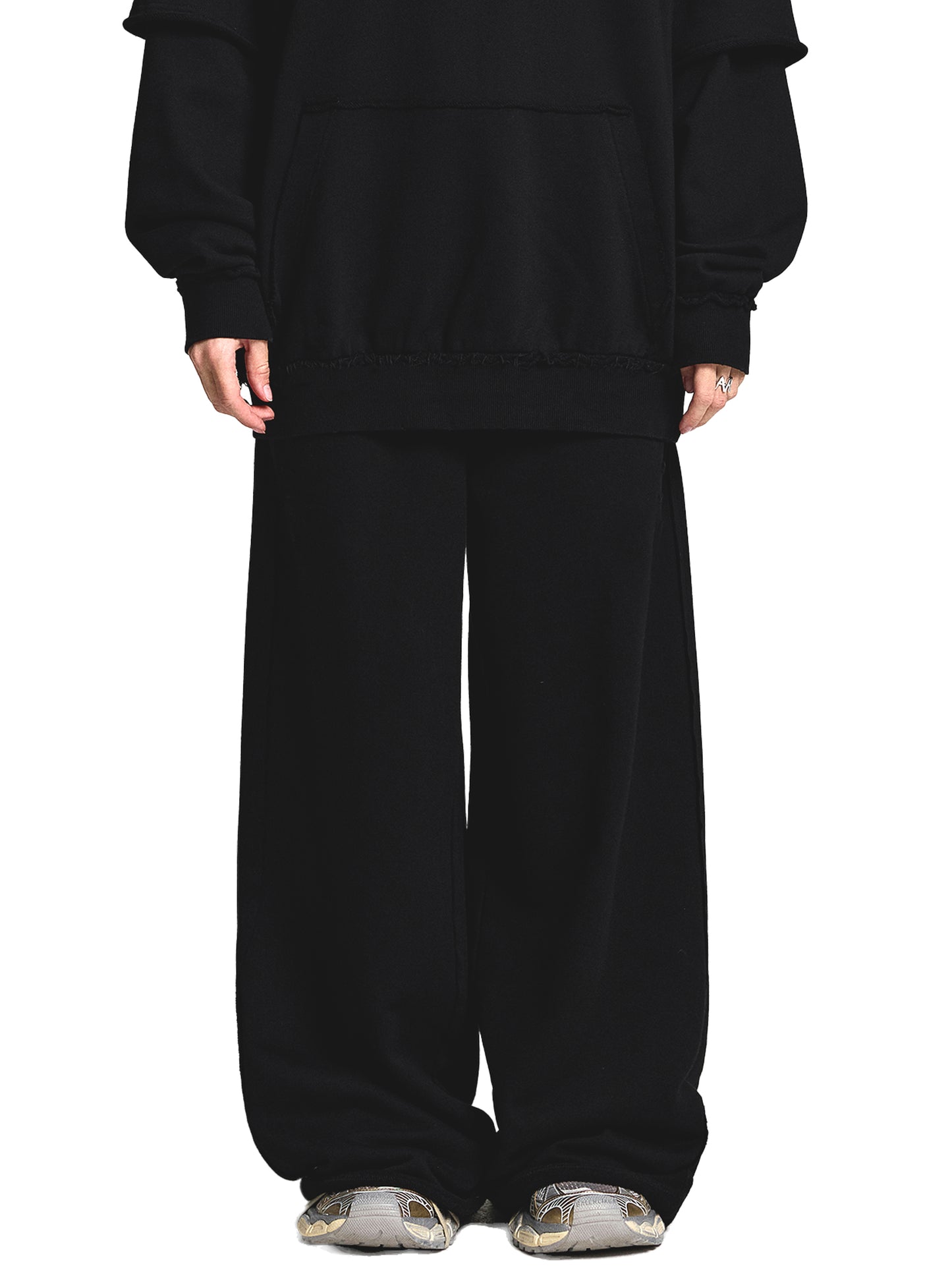 Snow Washed Raw Edge Sweatpants