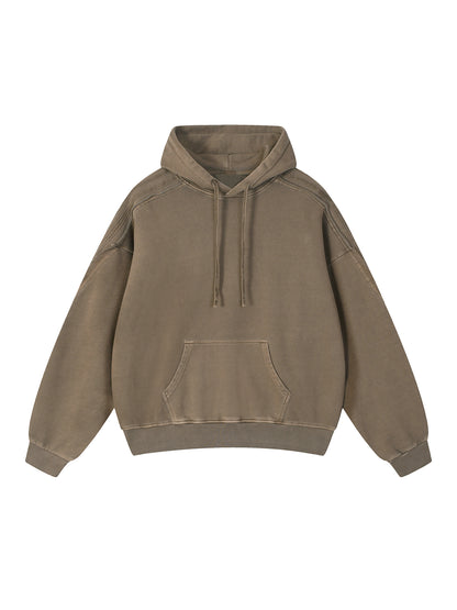 Snow Washed Tape Raw Edge Hoodie