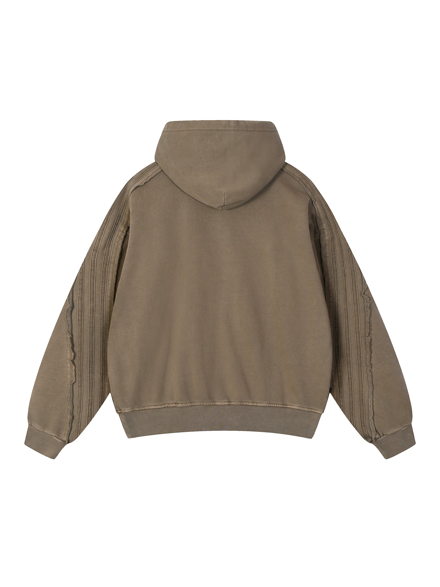 Snow Washed Tape Raw Edge Hoodie