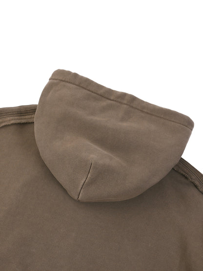 Snow Washed Tape Raw Edge Hoodie