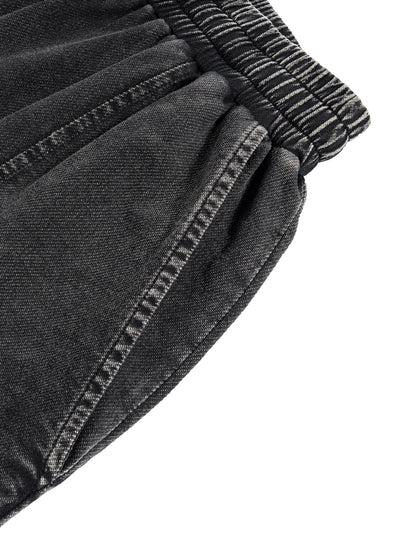 Snow Wash Drawstring Cotton Pants