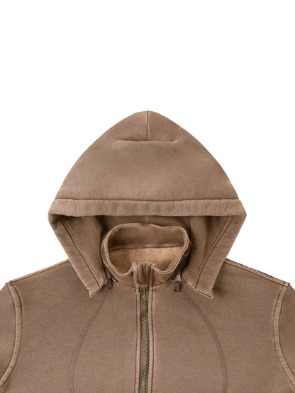 Vintage Washed Cropped Fleece Hoodie