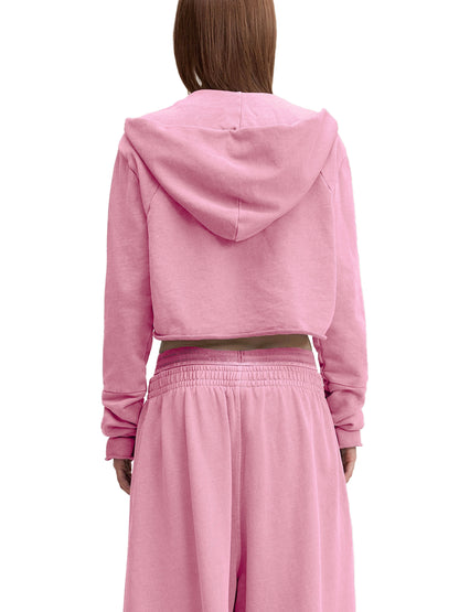 Vintage Washed Raw Edge Hoodie