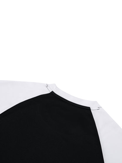Contrast Raglan Sleeve Mesh T-Shirt