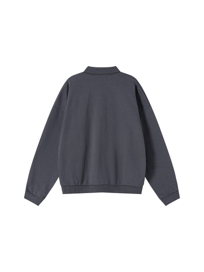 Heavyweight Fleece Polo Sweatshirt