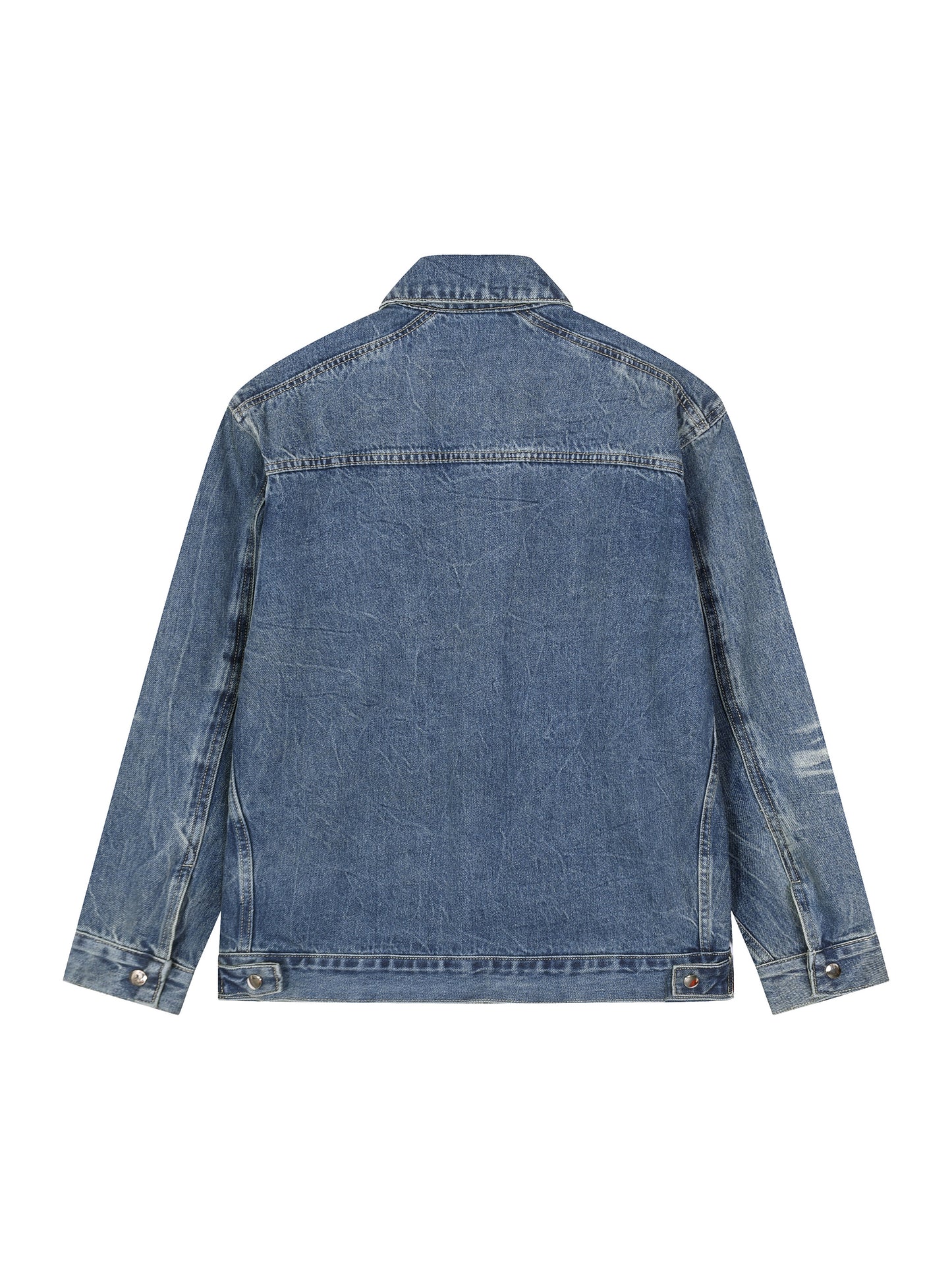 Vintage Wash Zip Up Denim Jacket