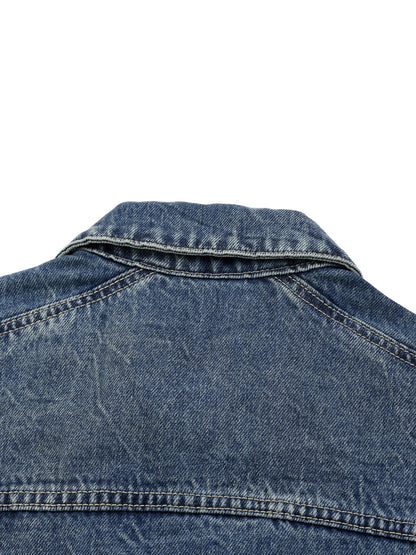 Vintage Wash Zip Up Denim Jacket