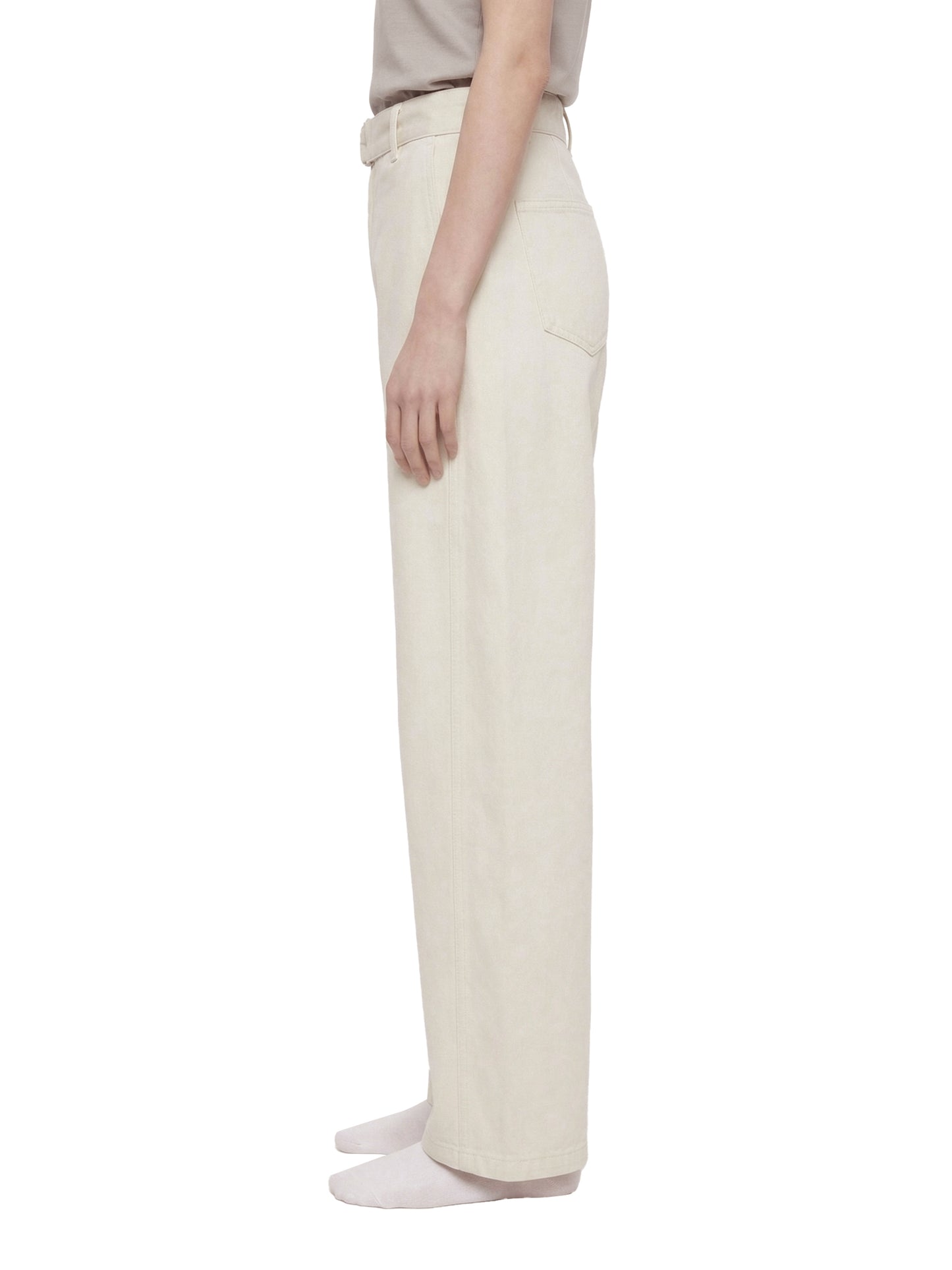 Belted Barrel-leg Chino Pants