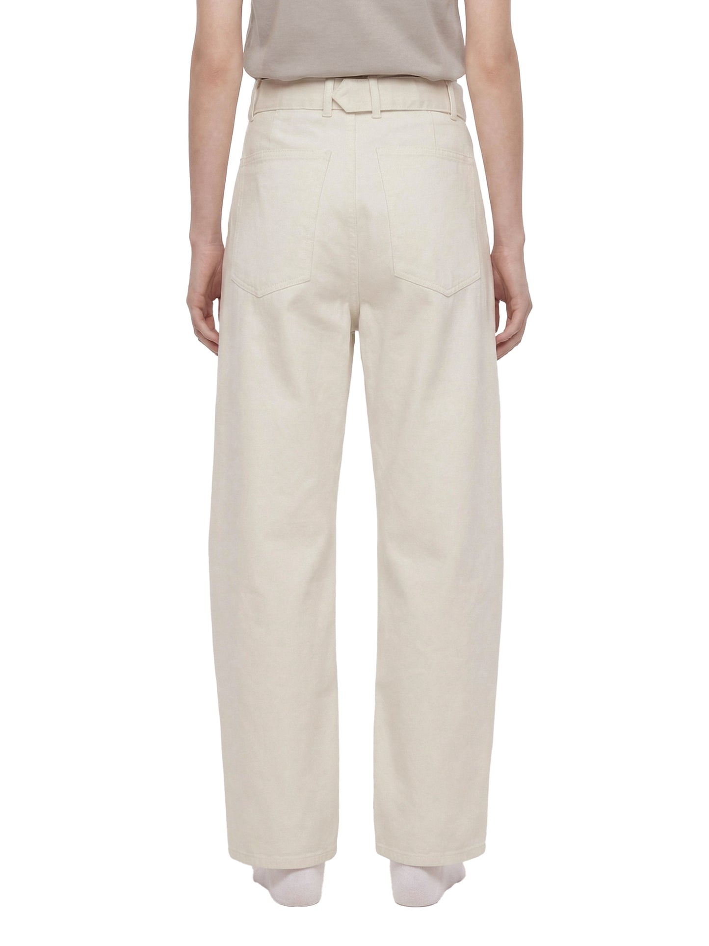 Belted Barrel-leg Chino Pants
