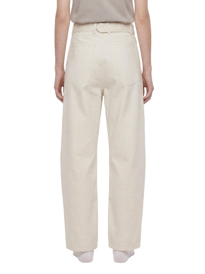 Belted Barrel-leg Chino Pants