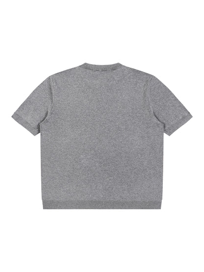 Cotton Knit Short Sleeve Henley T-Shirt