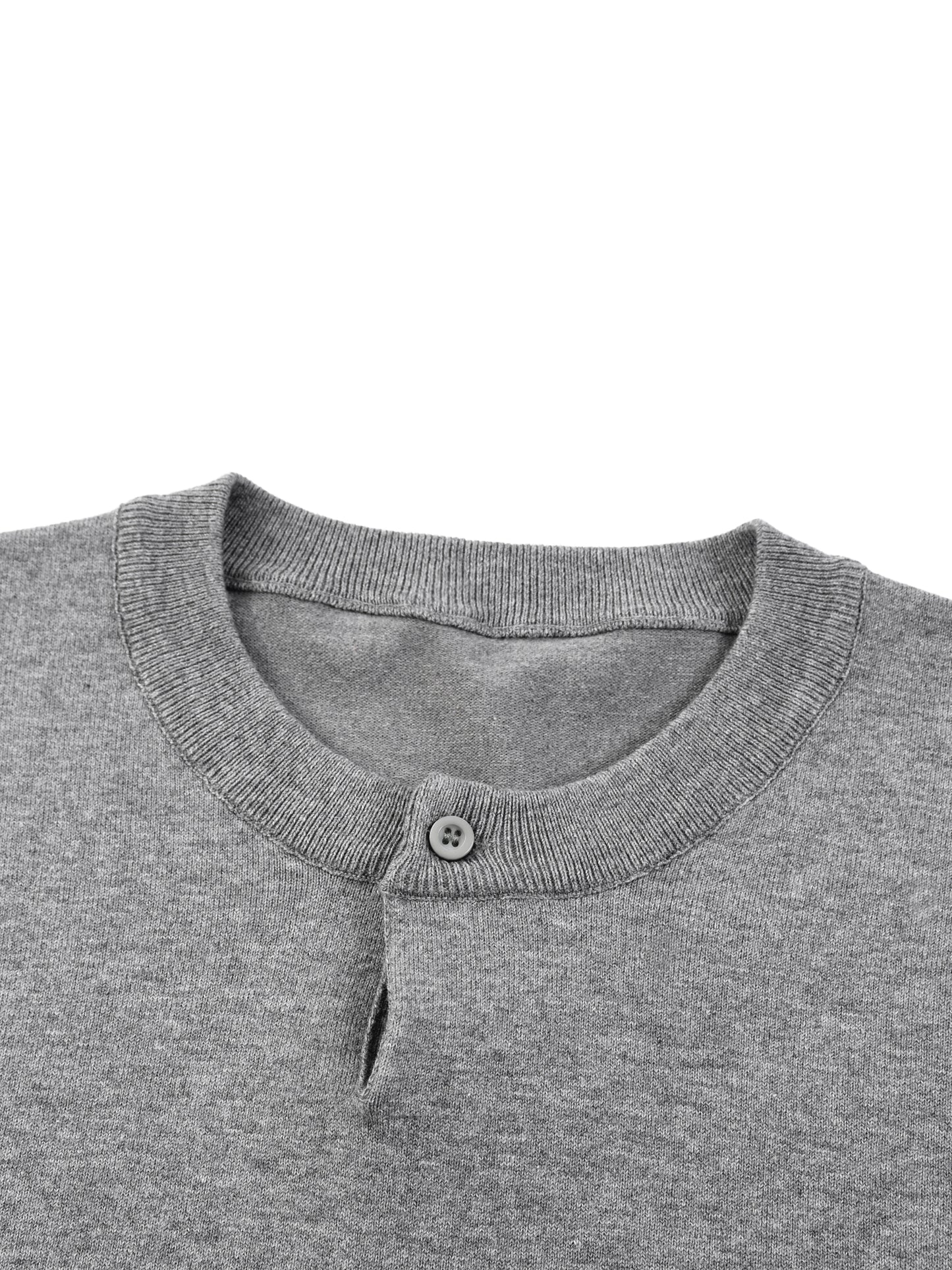 Cotton Knit Short Sleeve Henley T-Shirt