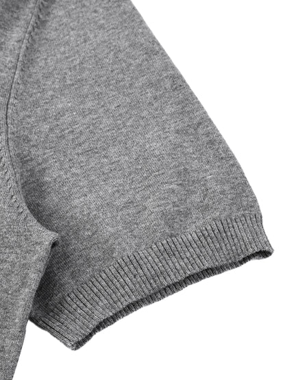 Cotton Knit Short Sleeve Henley T-Shirt