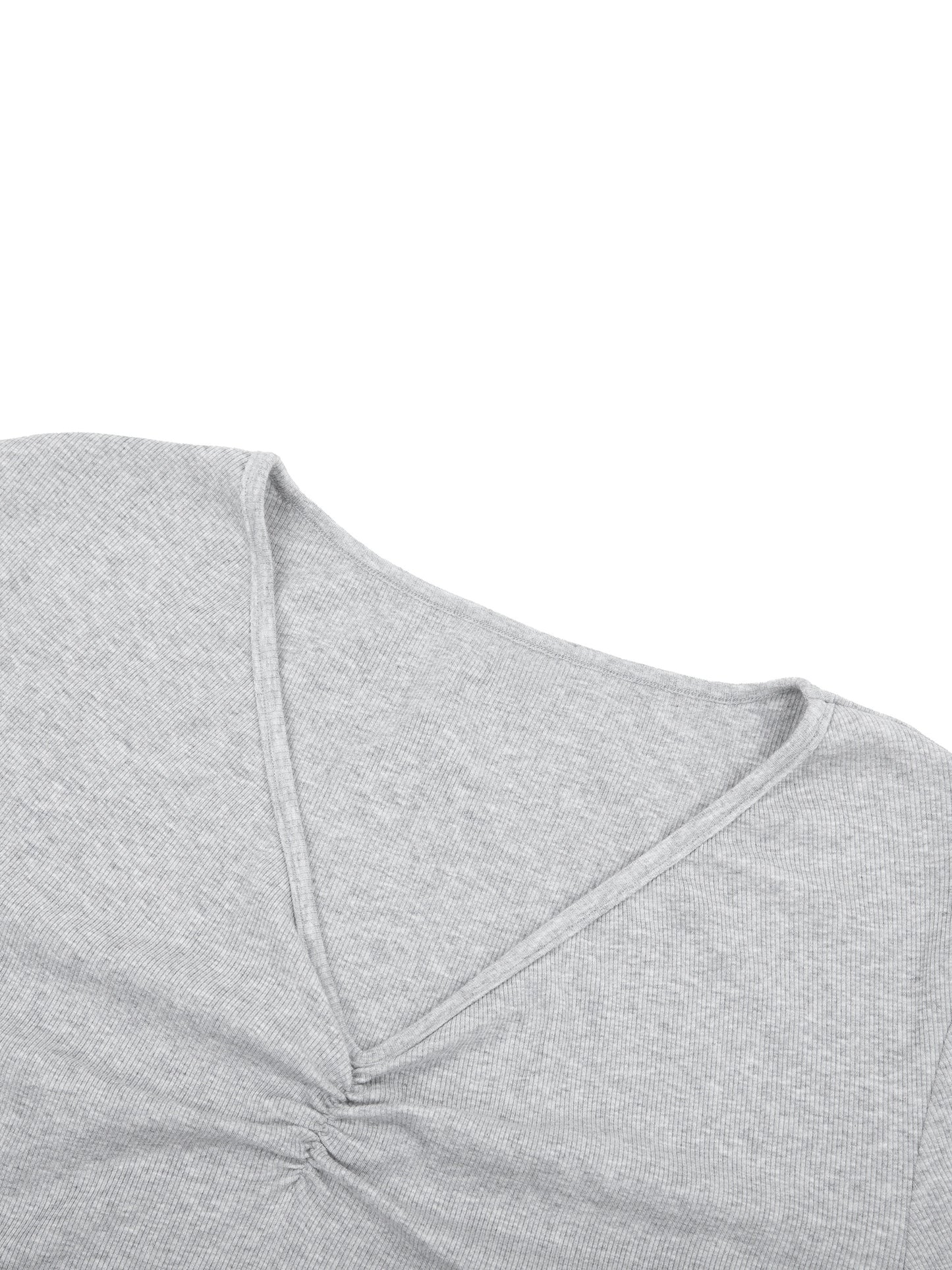 Women's Ruched Long Sleeve Crop T-Shirt