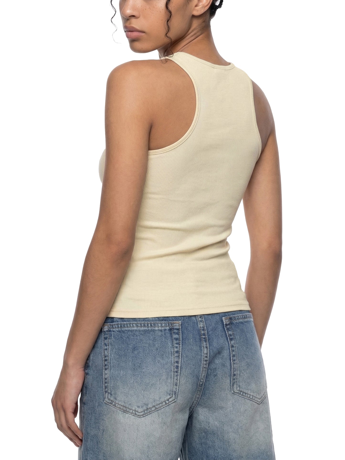 Slim Fit Ribbed Racerback Tank Top