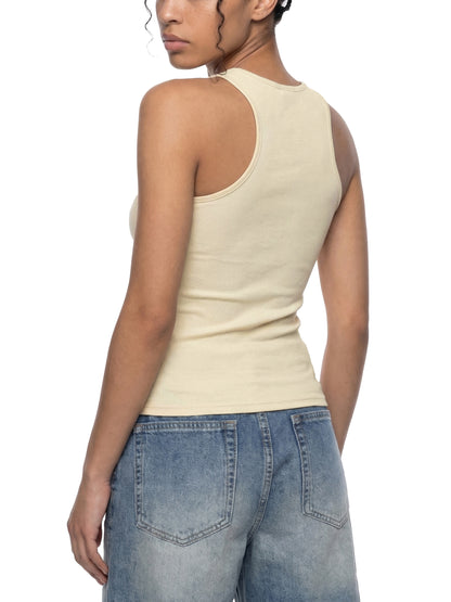 Slim Fit Ribbed Racerback Tank Top