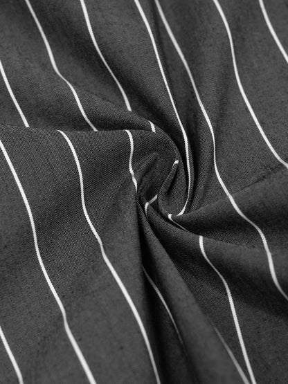 Unisex Striped Boxy Button-Up Shirt