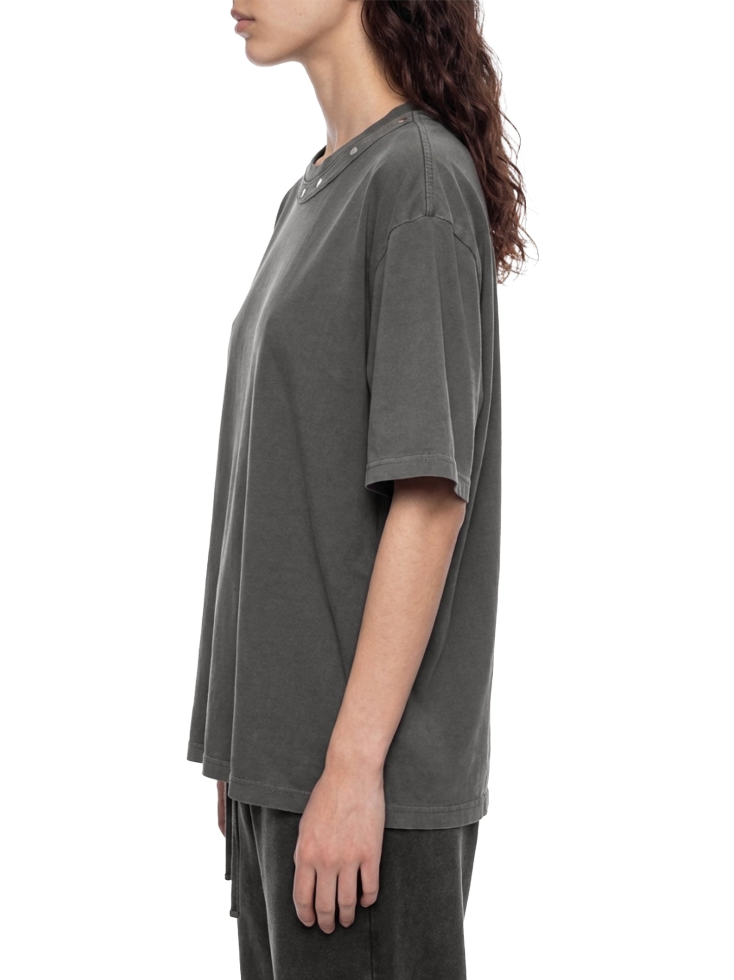 Unisex Washed Boxy Studded T-Shirt