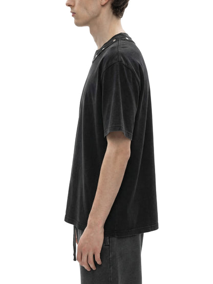 Unisex Washed Boxy Studded T-Shirt
