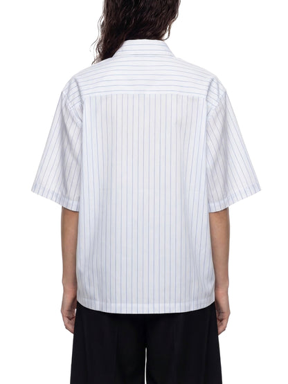 Unisex Striped Boxy Button-Up Shirt
