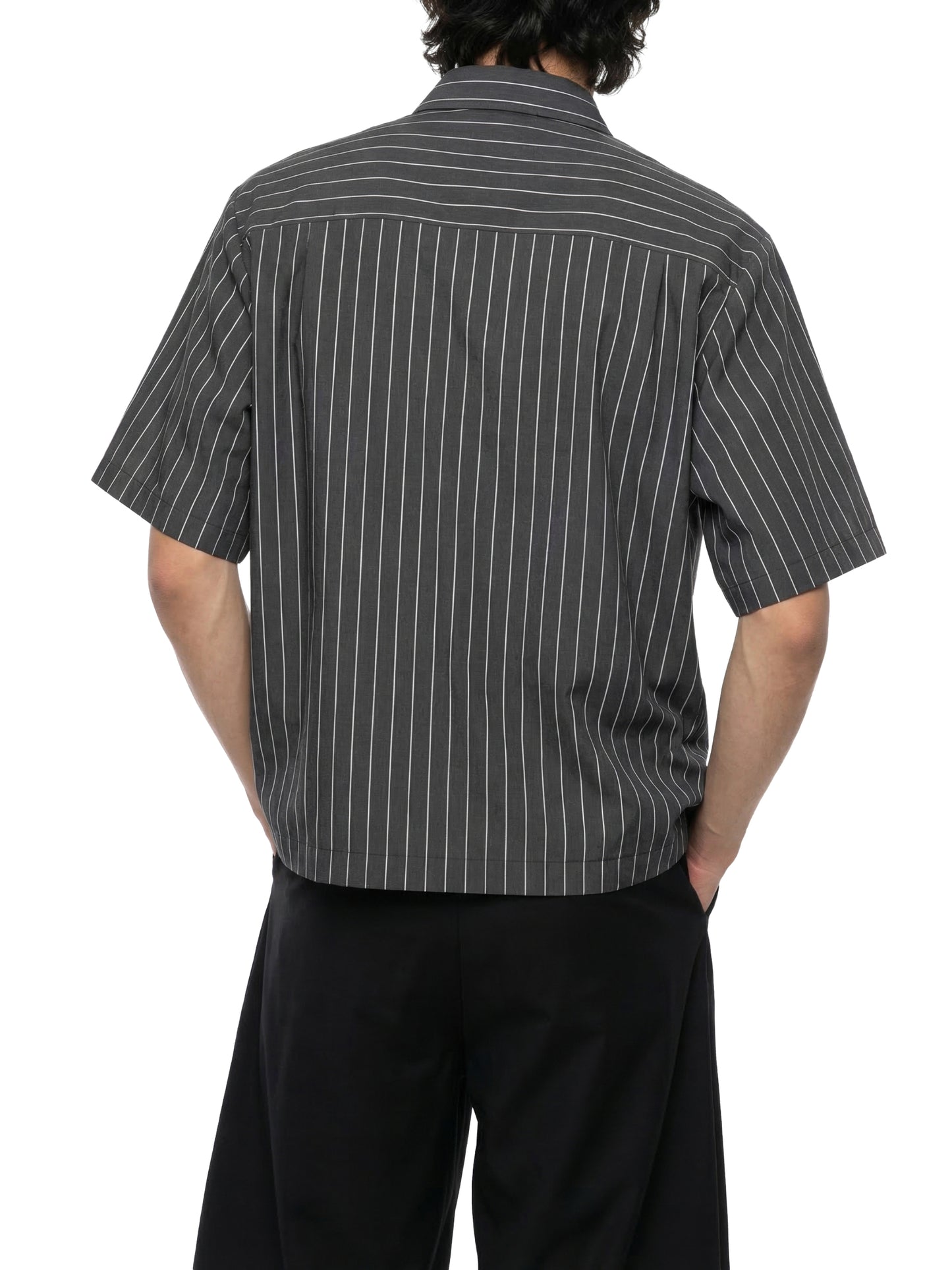 Unisex Striped Boxy Button-Up Shirt