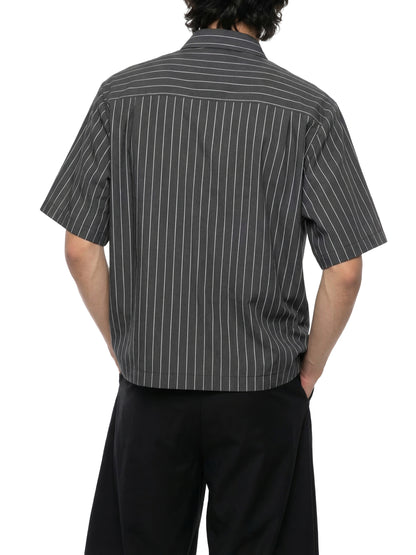 Unisex Striped Boxy Button-Up Shirt
