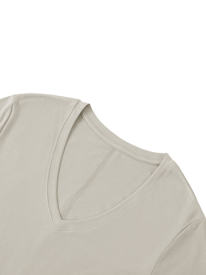 Women's V-Neck Short Sleeve Maxi Dress