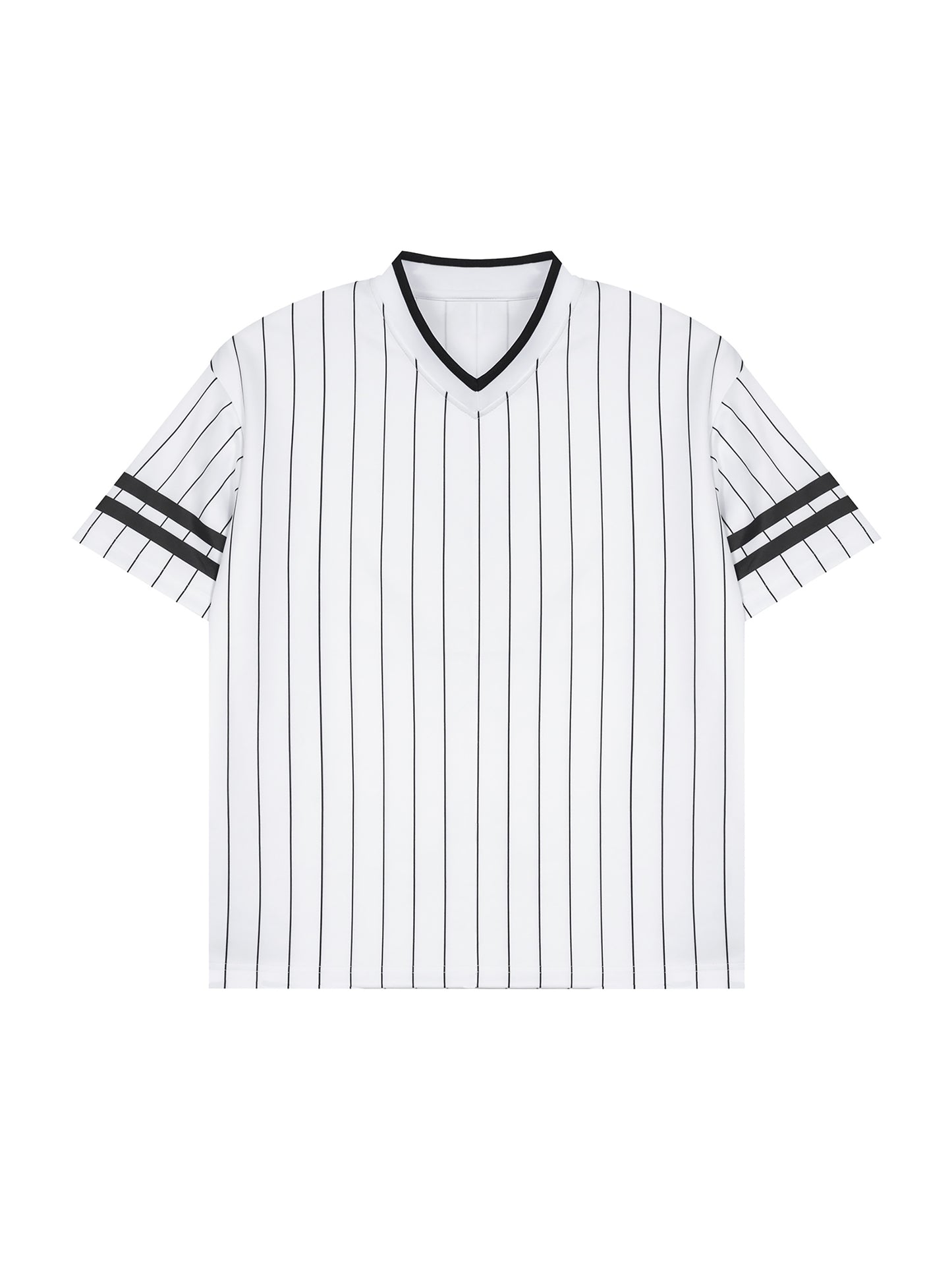 Unisex Striped Loose V-Neck T-Shirt