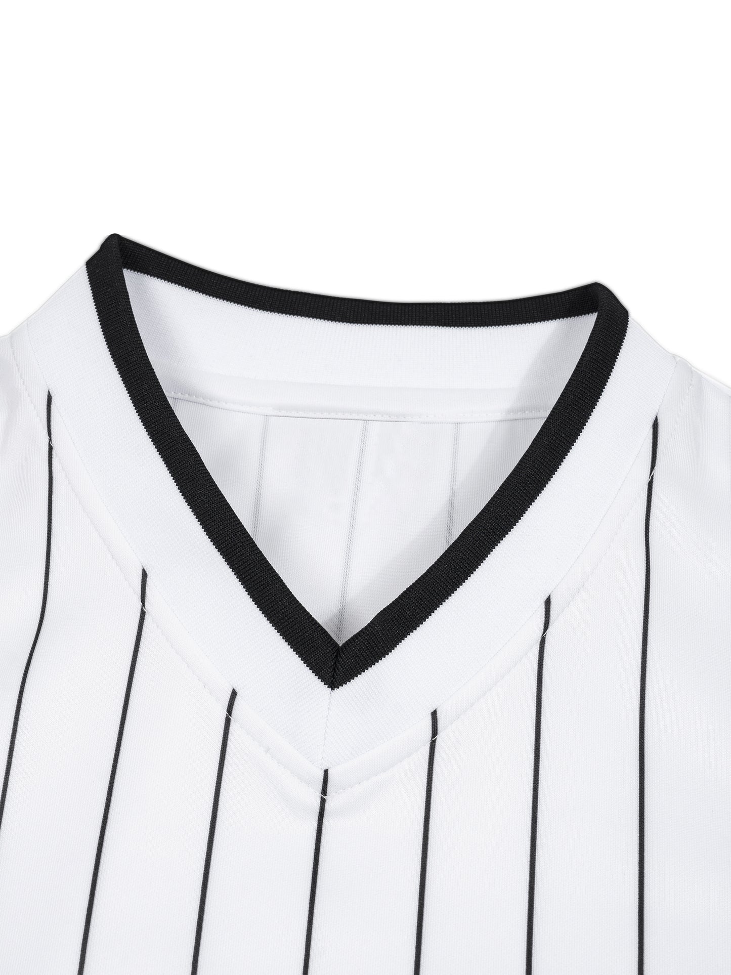 Unisex Striped Loose V-Neck T-Shirt