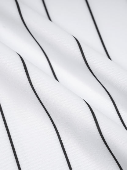 Unisex Striped Loose V-Neck T-Shirt