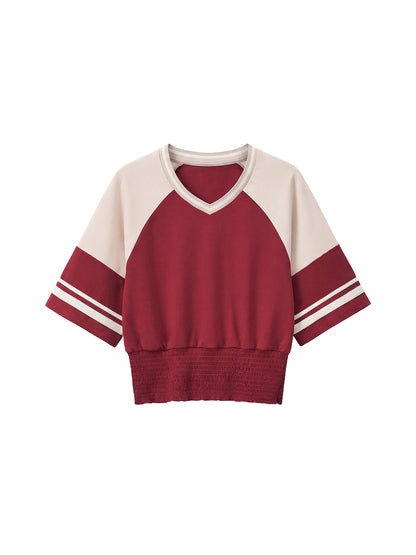 Women's Color Block Ruched T-Shirt