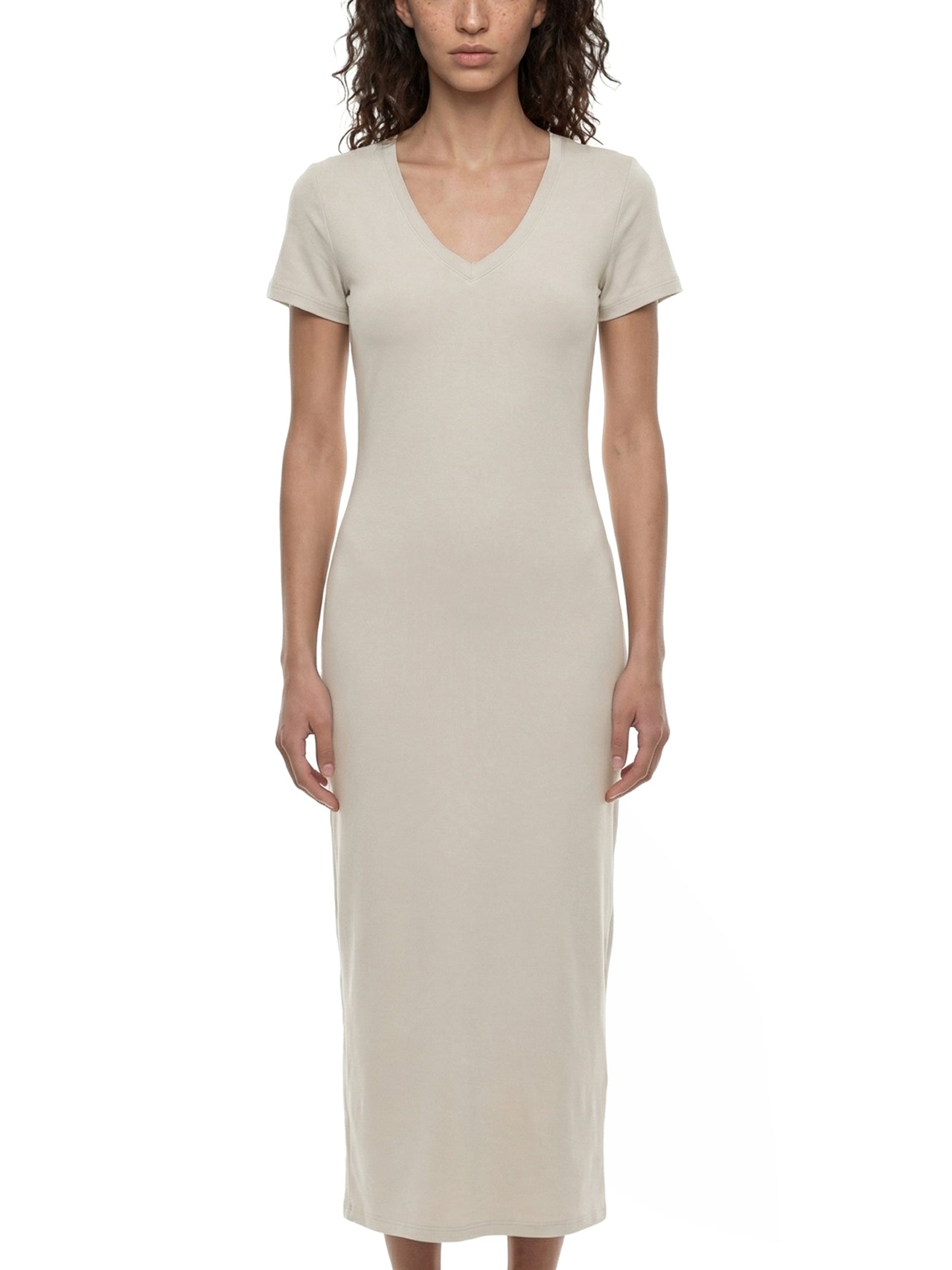 Women's V-Neck Short Sleeve Maxi Dress