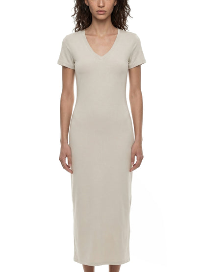 Women's V-Neck Short Sleeve Maxi Dress
