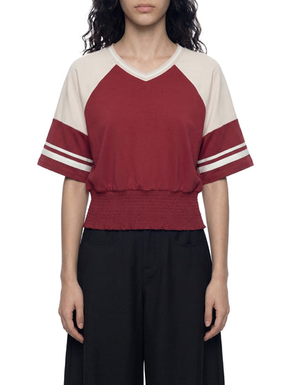 Women's Color Block Ruched T-Shirt