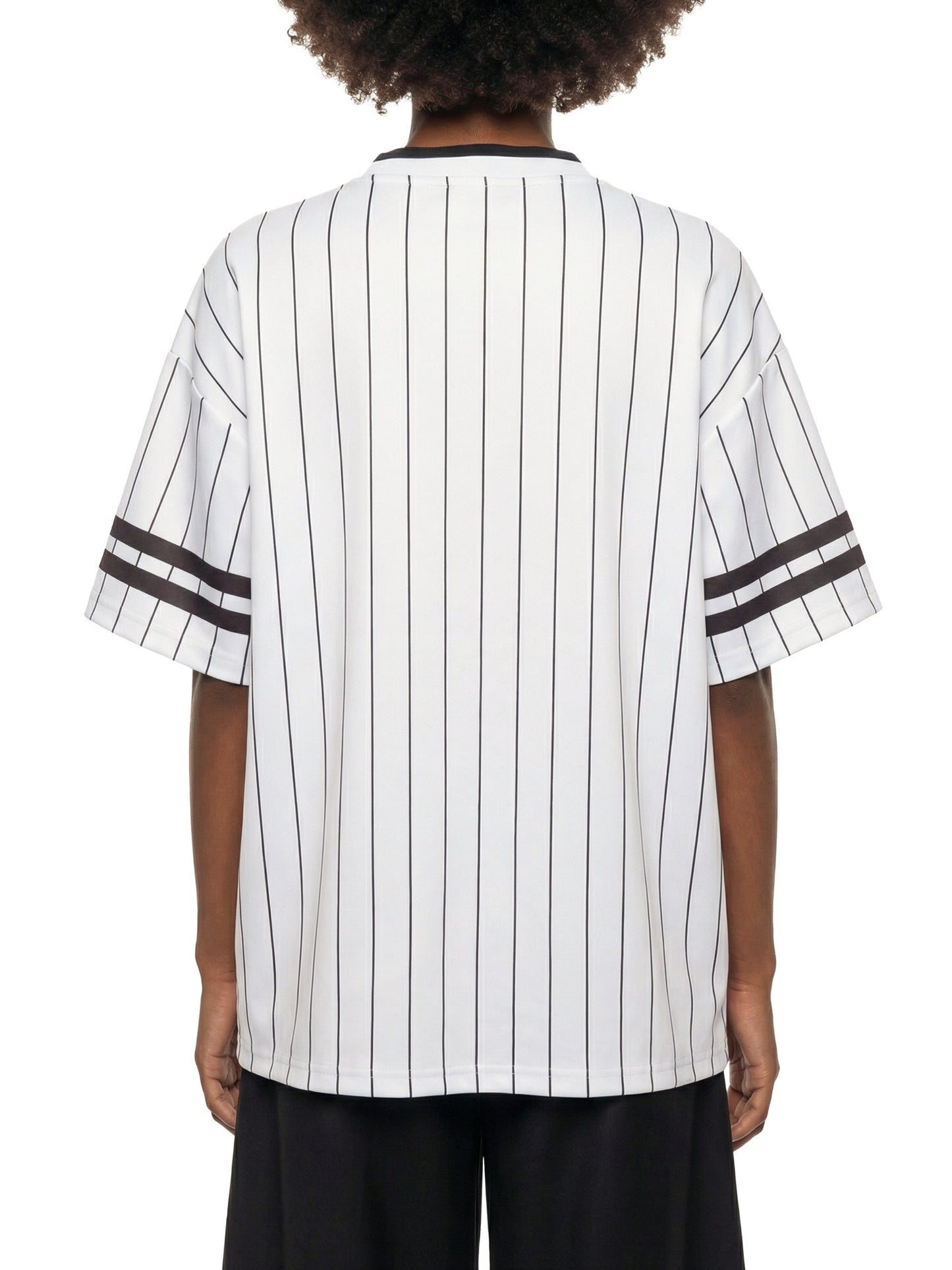 Unisex Striped Loose V-Neck T-Shirt