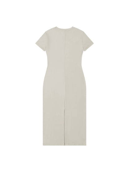 Women's V-Neck Short Sleeve Maxi Dress