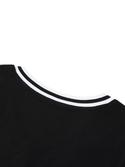 Women's Color Block V-Neck Crop T-Shirt