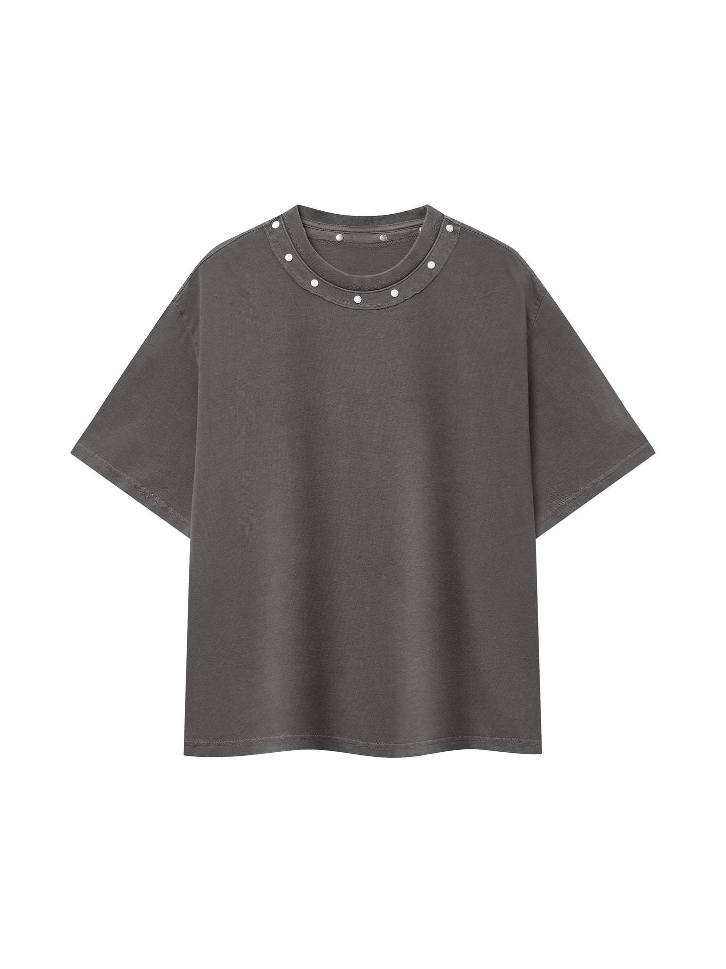 Unisex Washed Boxy Studded T-Shirt