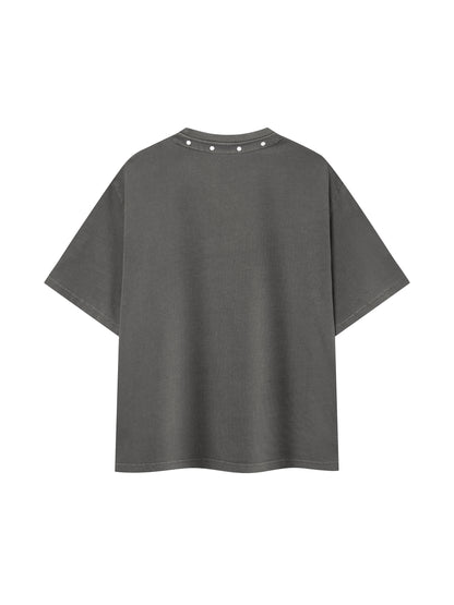 Unisex Washed Boxy Studded T-Shirt