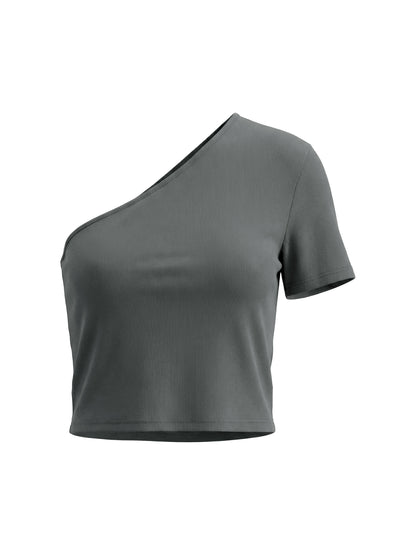Women's One-Shoulder Crop T-Shirt
