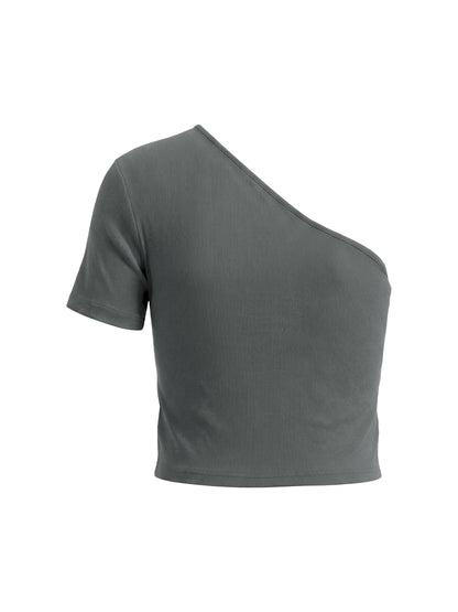 Women's One-Shoulder Crop T-Shirt